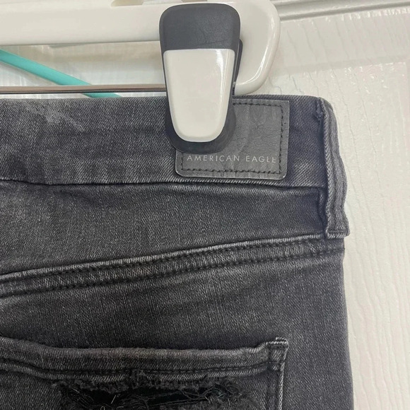 American Eagle Forever Soft Distressed High Waist Jeans Women's 6 Jegging Black - Picture 4 of 7